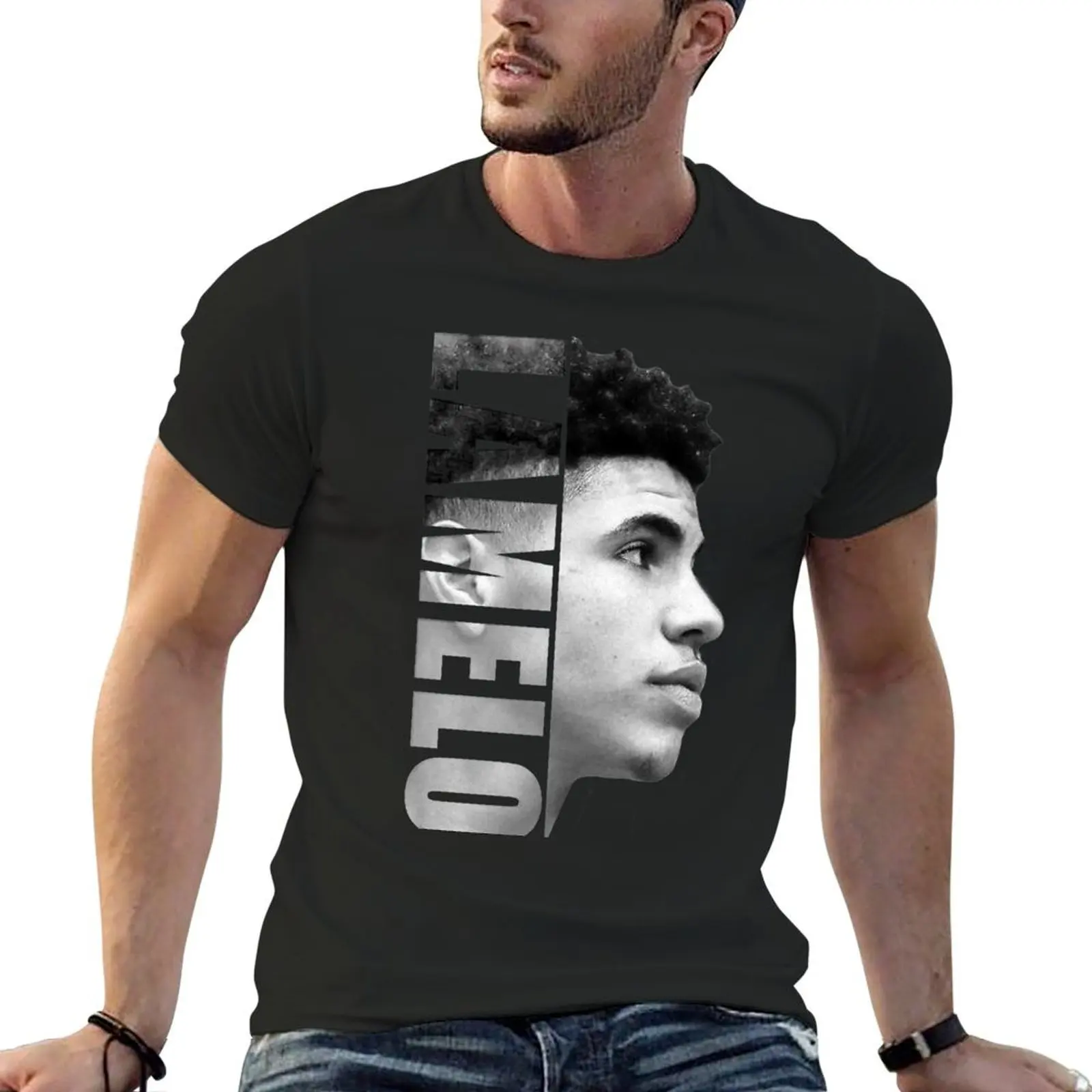 Lamelo Ball - Black / White T-Shirt customs Short sleeve tee quick drying plain t shirts men