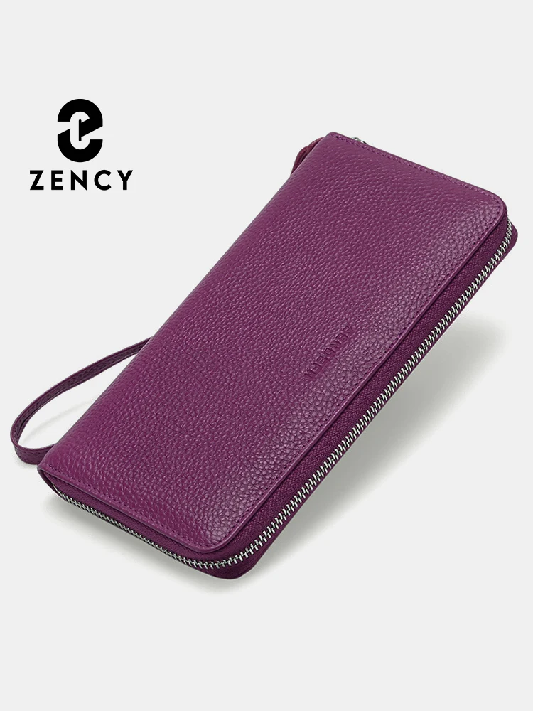 

Zency Women's Fashion Organizer Wallets RFID Anti-theft Genuine Leather Large Capacity Coin Purse Credit Card Holder Clutch