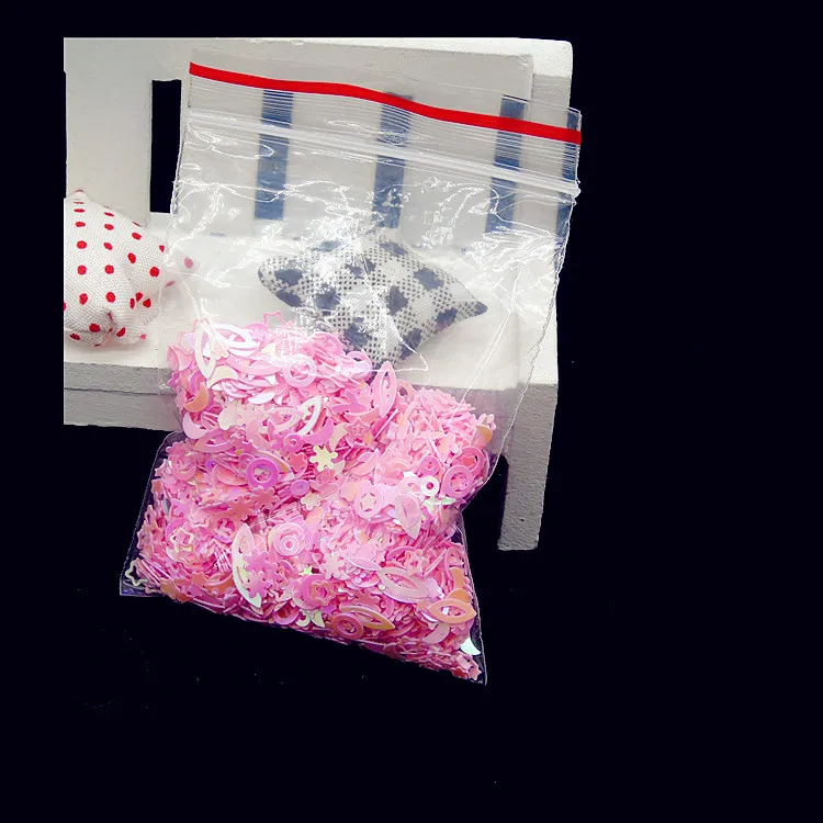 Mix per unghie Paillettes Glitter Coriandoli Fiocchi colorati per artigianato fai-da-te Decorazione per unghie e trucco Love Star Flower Design 15 grammi