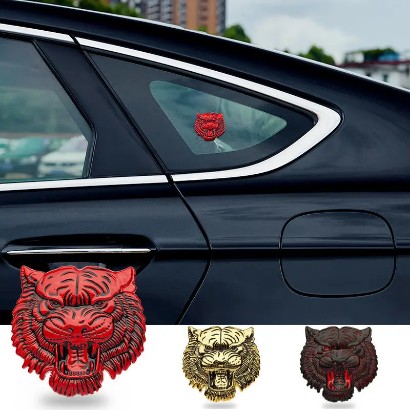 Car Decoration Sticker 3D Three-dimensional Metal Tiger Totem Car Sticker Land Rover Off-road Vehicle Male Car Window Sticker Si