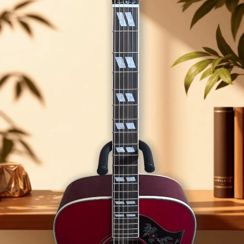 41inch Acoustic Guitar Model Sunburst Red Orange Dove Shell Pickguard Block Pearl Inlay Folk Guitar Beginner Unisex