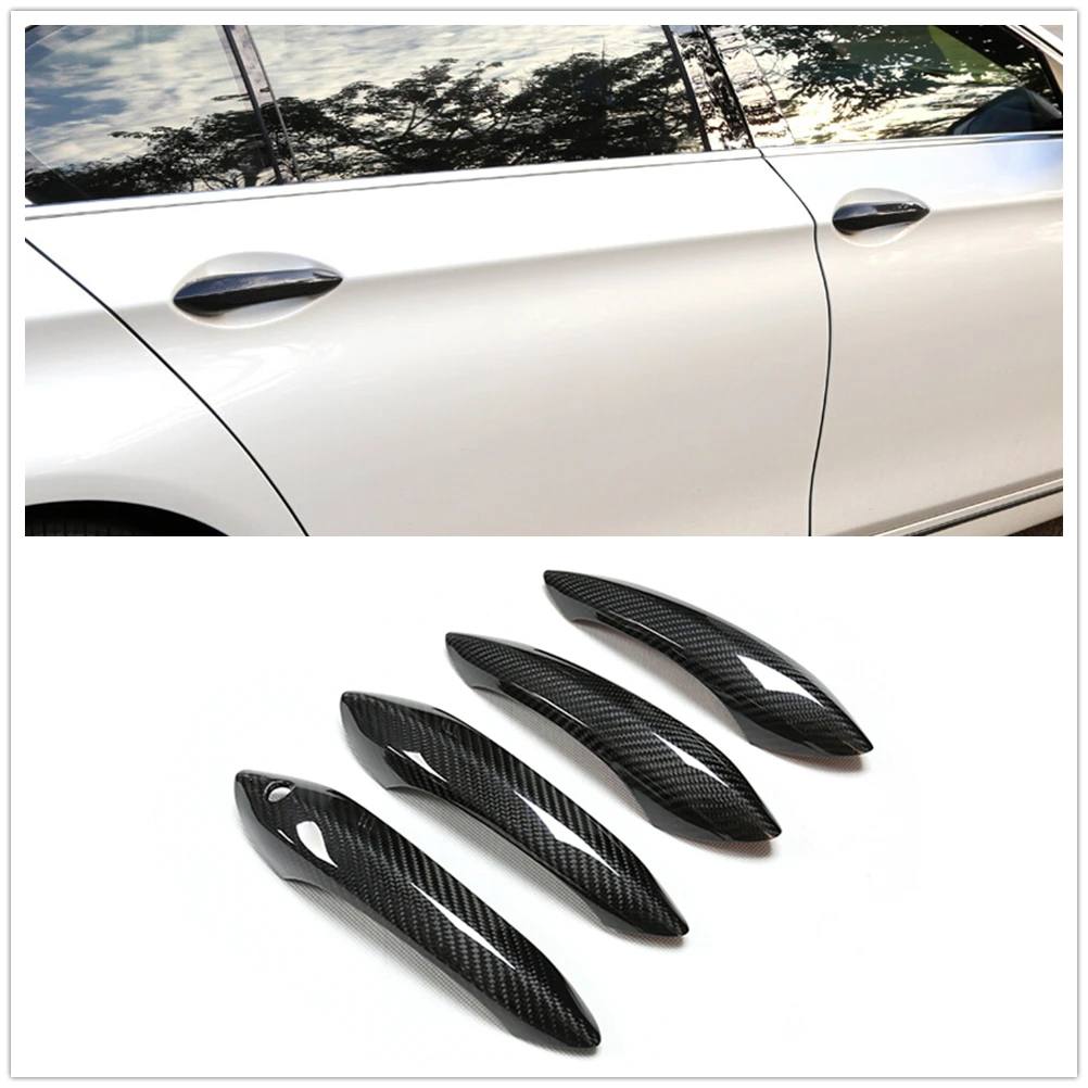 

Dry Carbon Fiber Car Exterior Door Handle Cover Trim For BMW F01 F02 4 Door 2009-2014