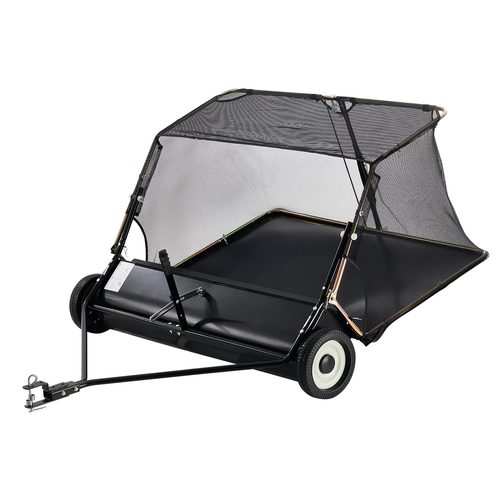 

SucceBuy 52-inch Lawn Sweeper Tow Behind 26cu.ft. Large Pull Behind Heavy Duty Leaf Grass Collector for Picking Up Debris Grass