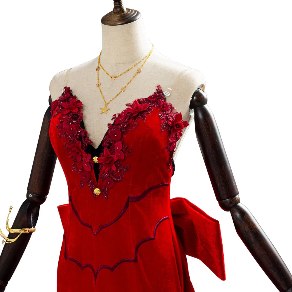 Ahiith Gainsborough-Robe Rouge Sexy pour Cosplay, Jeu d'Anime, Final Nette VII, Costume pour Adulte, Femme