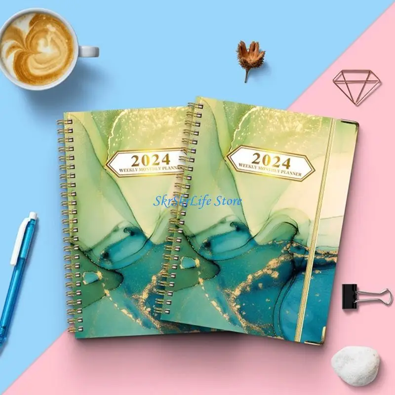 E65E Wirebound Calendar Home Schooling Plan Schedule Ruled Blocks Monthly Calendar