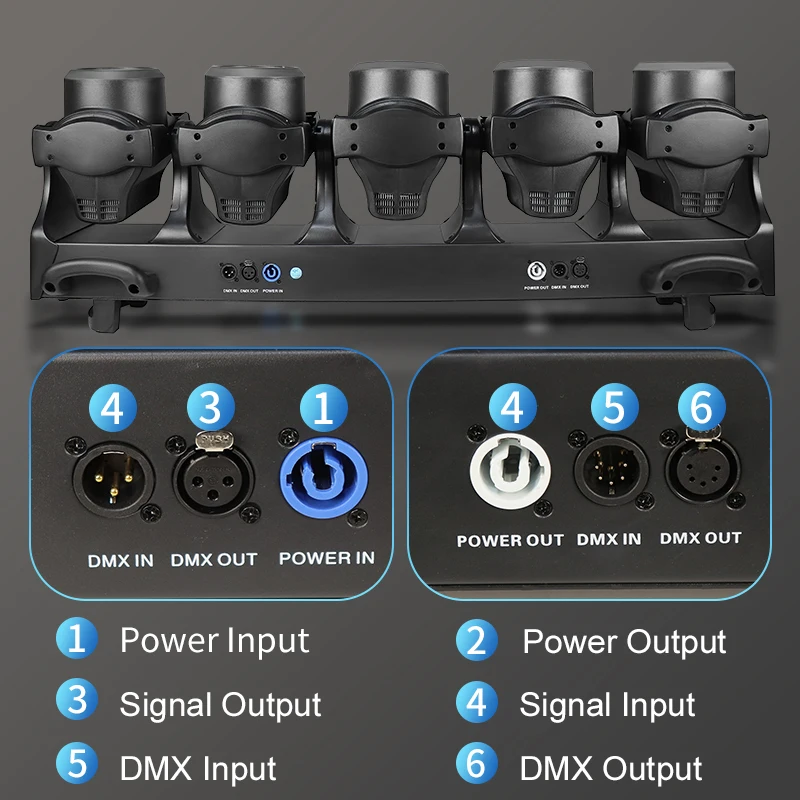 5x120W RGB DJ Disco Event Stage Wash Beam Light Moving Head RGB LED Light Rotating for Party Stage Lighting