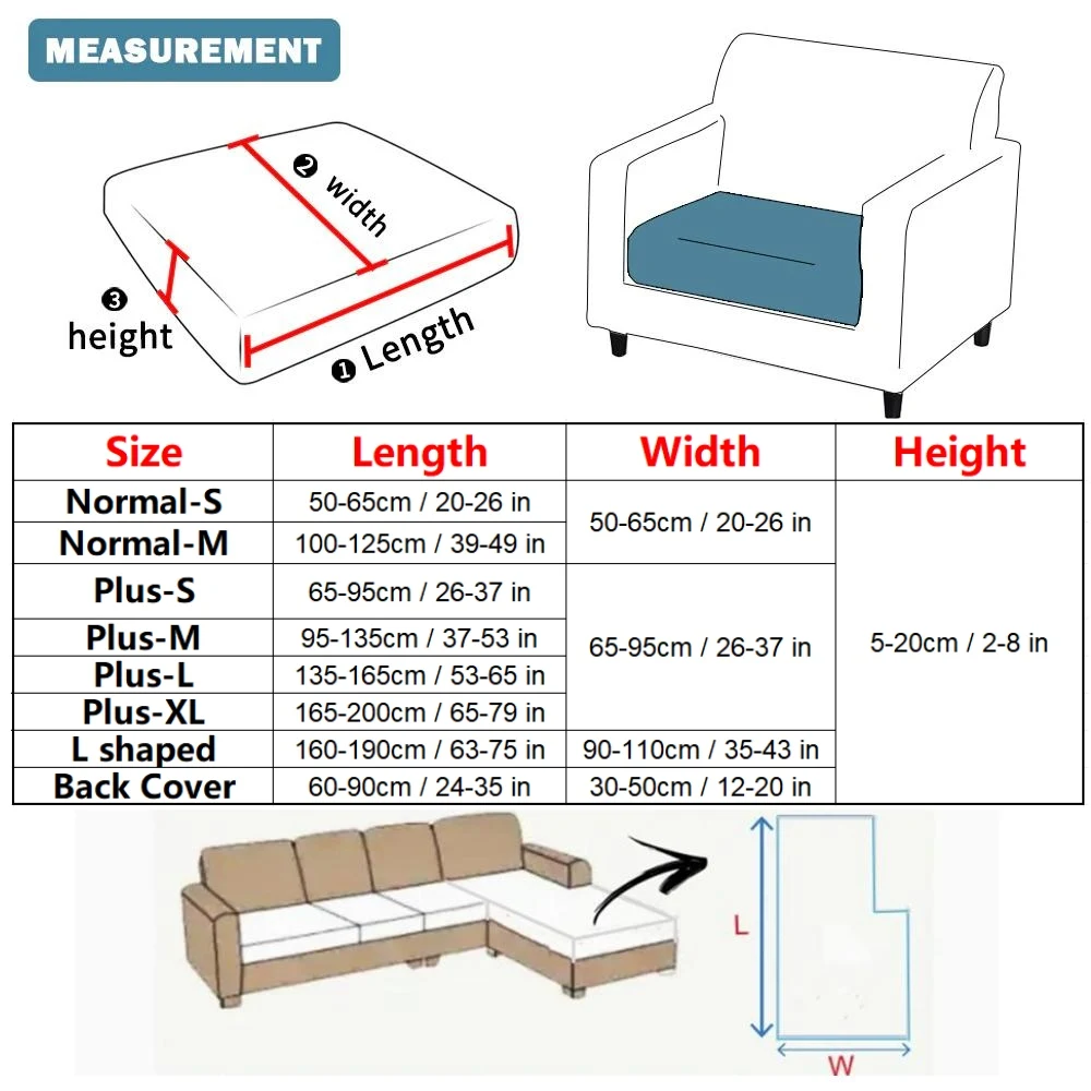 High Quality Thick Jacquard Sofa Cushion Cover For Living Room Anti-slip Anti-dust Solid Color 1PC Elastic Sofa Cover