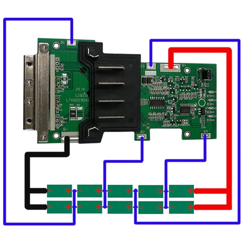 DT21 Lithium Battery Protection Board PCB for AEG RIDGID 18V, LED Charging Circuit Board view 5