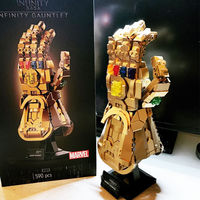 590pcs Disney Hero Thanos Unlimited Gloves Boys Wolf Claw Puzzle Assembly Building Blocks Toys Collected Models Ornament Gifts