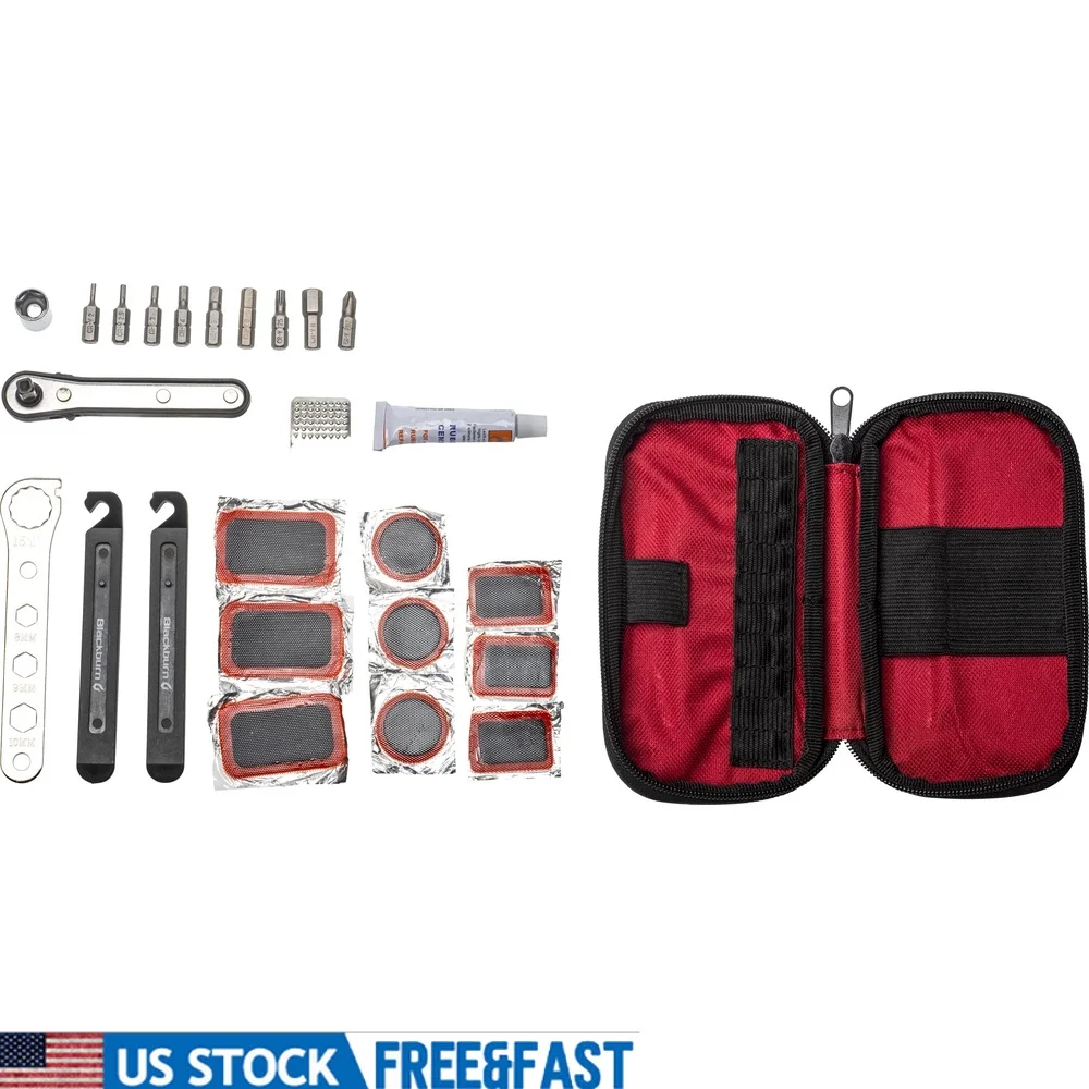 

Компактный набор инструментов для велосипеда с храповым ключом, 25 предметов, многофункциональный гаечный ключ, рычаги для шин, сумка для ремонта трубок