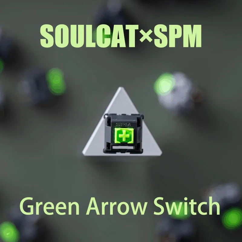 

SOULCATxSPM Green Arrow Switch 5Pin Linear 40g Factory lubrication PC POM Nylon Mechanical keyboard Switcher Gamer Free Shipping