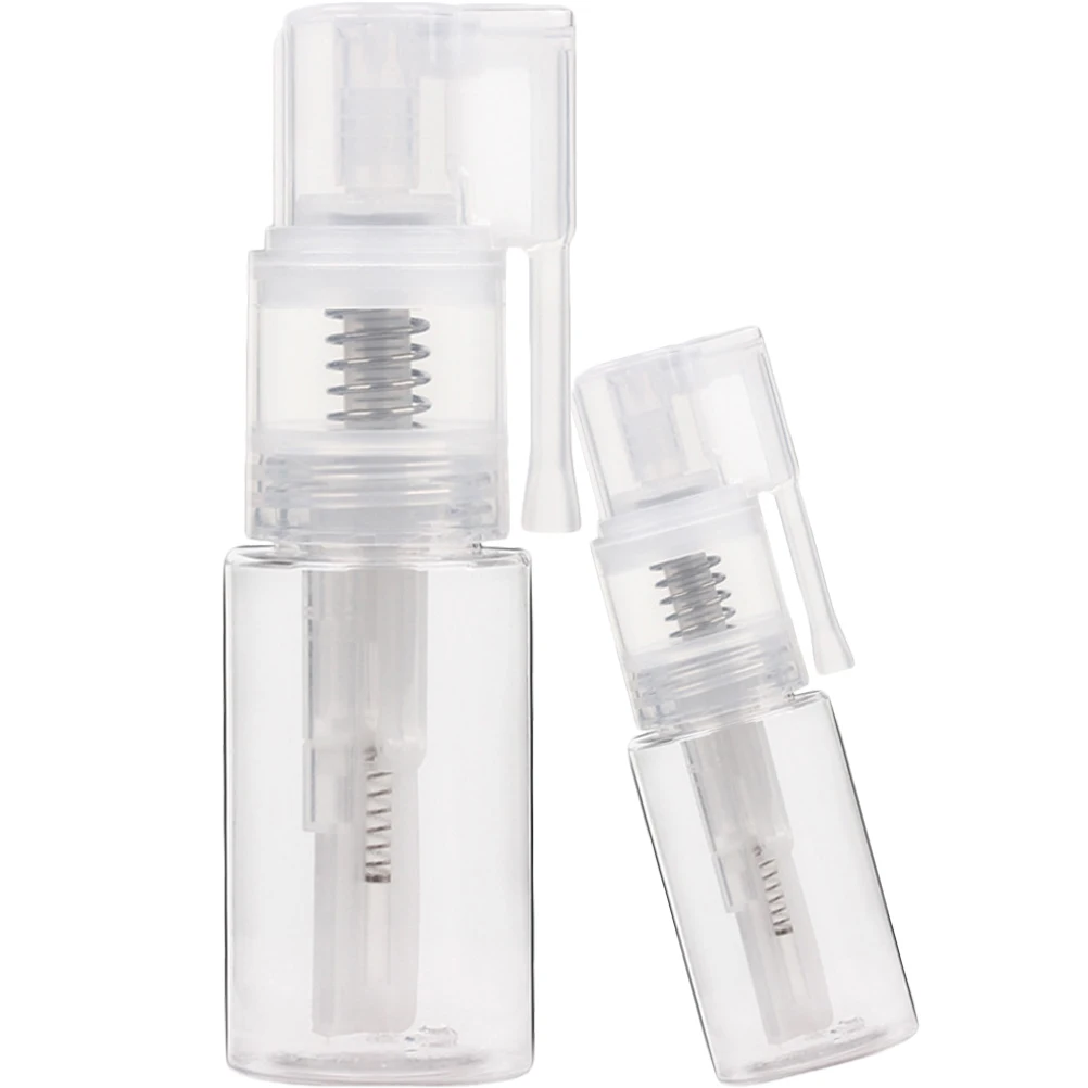 

2pcs Powder Spray Bottle 14ml 35ml Transparent Refillable Durable Travel Medicine Sub Bottles Practical Portable