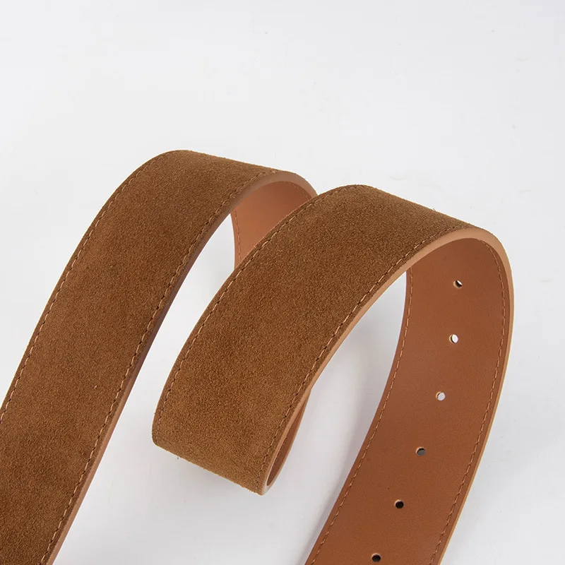 Cintura vintage smerigliata Cintura da donna in vera pelle decorativa per jeans, semplice e versatile