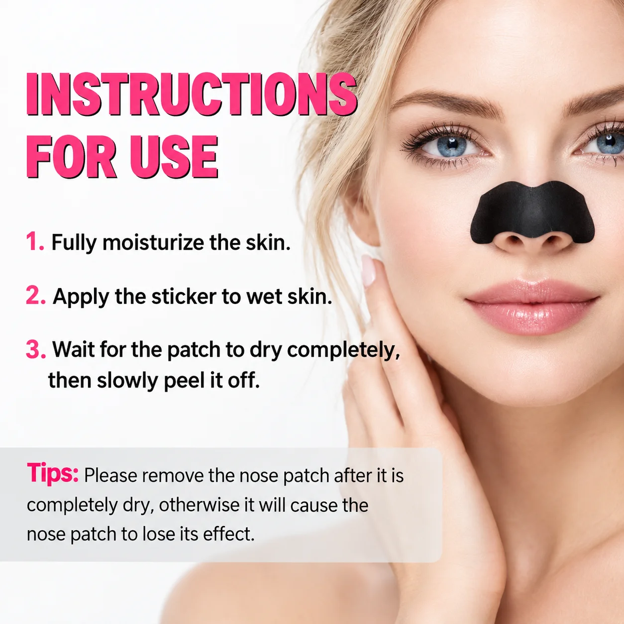 Charcoal Nose Pore Strips Water-Activated Oil Control Care Patches Flexible Fit Easy Peel-Off At-Home Skincare for Women & Men