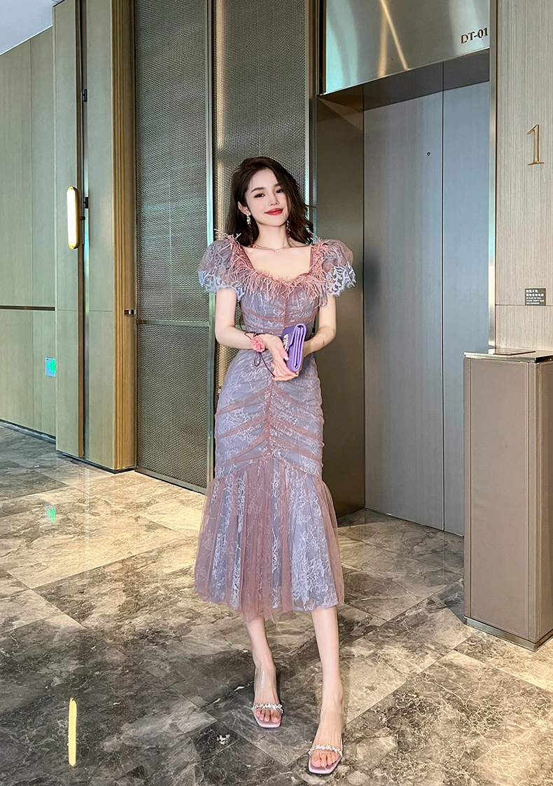 Женское облегающее вечернее платье-годе 2024