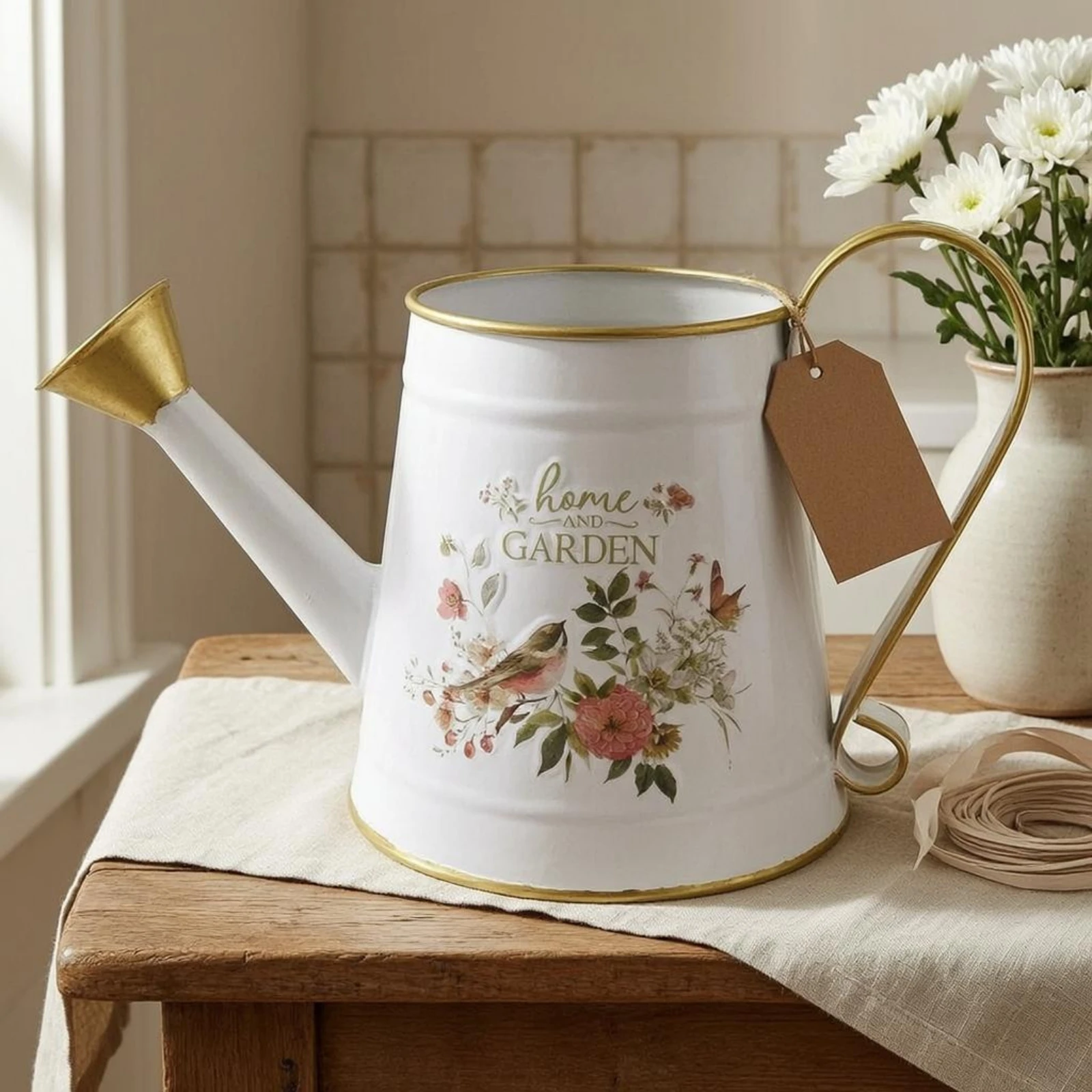 Metal Watering Can Gold Trim C - đánh giá và giá Gardening Tools Watering Can
