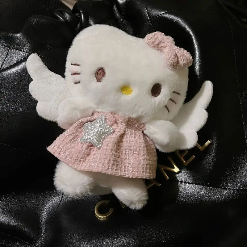 Süßes Hello Kitty Rosa Kleid Engel Gefüllte Plüschpuppe Spielzeug Tasche Anhänger Dekoration Schlüsselanhänger Modeaccessoires Mädchen Überraschungsgeschenk