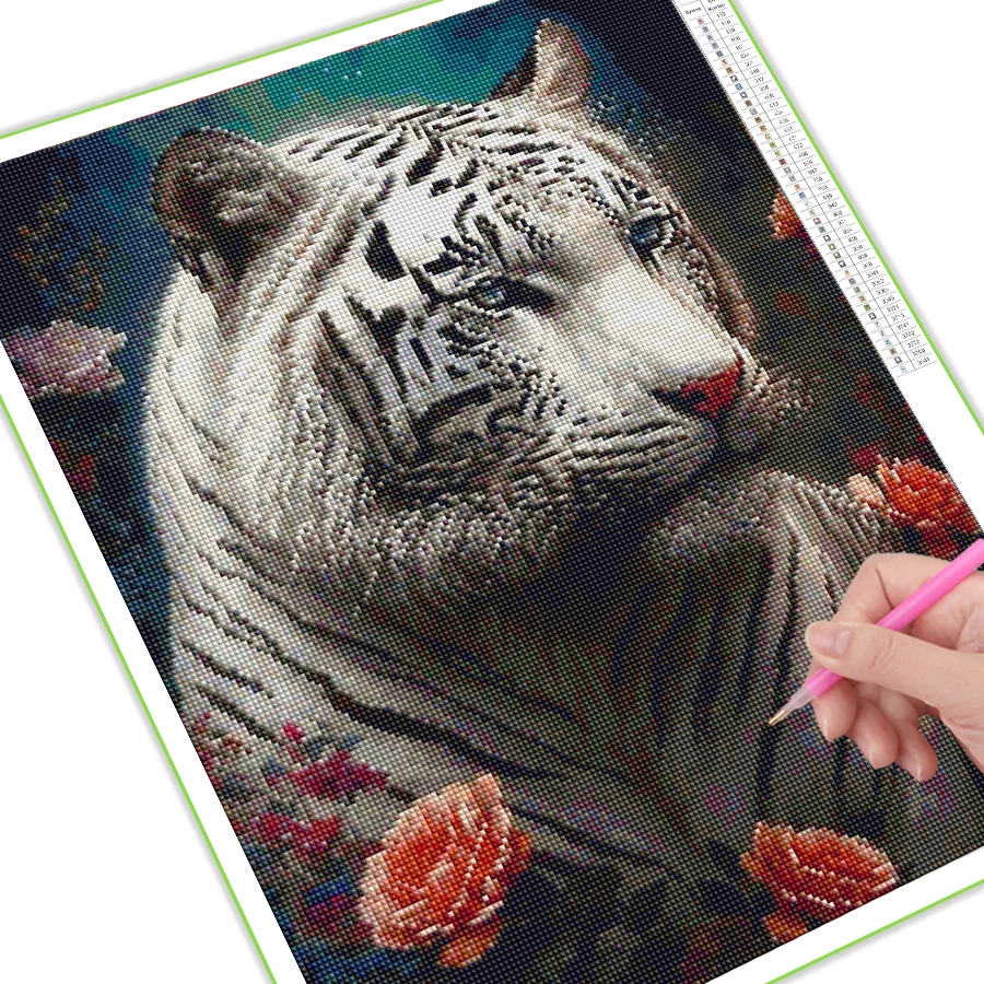 Diamond Painting Jungle Wild Animals Diy Full Mosaic Arts Tiger And Leopard Rhinestone Embroidery Picture Wall Decor AA4861