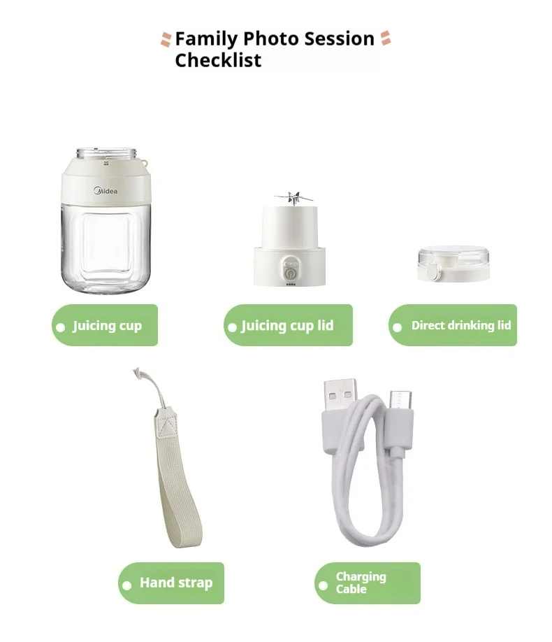 ميديا MJ-LZ106 خلاط فواكه كهربائي صغير متعدد الوظائف للاستخدام المنزلي والخارجي مع كوب ذو سعة كبيرة #4