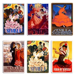 Spain 1959 Seville April Fair Poster Metal Plaque Poster Decoration Kitchen Plaques Cinema Seville April Fair Tin Sign Poster