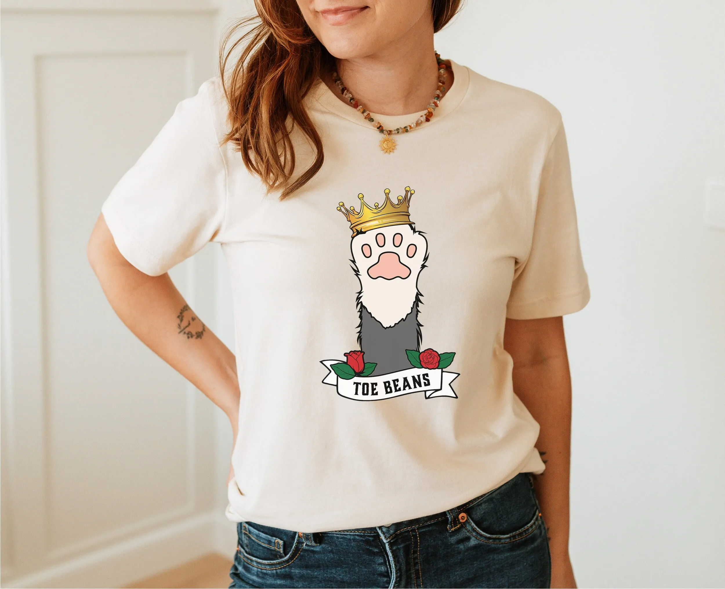 

Toe Bean Queen T Shirt Royal Beans Certified Inspector Adorable Cat Toes Vet School Tech