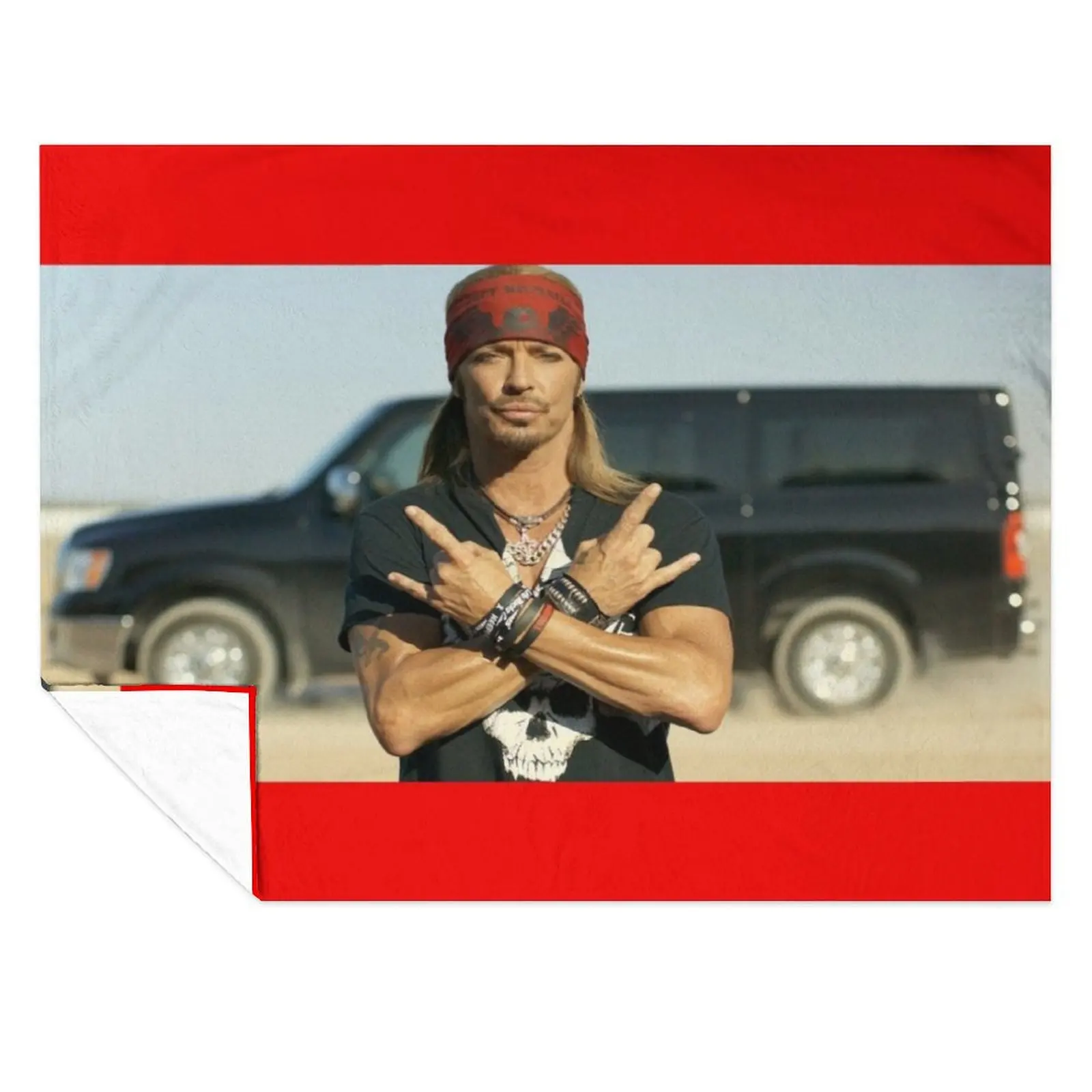

Bret Michaels With Black Vans Throw Blanket Luxury Throw Tourist Luxury Thicken Beach Blankets