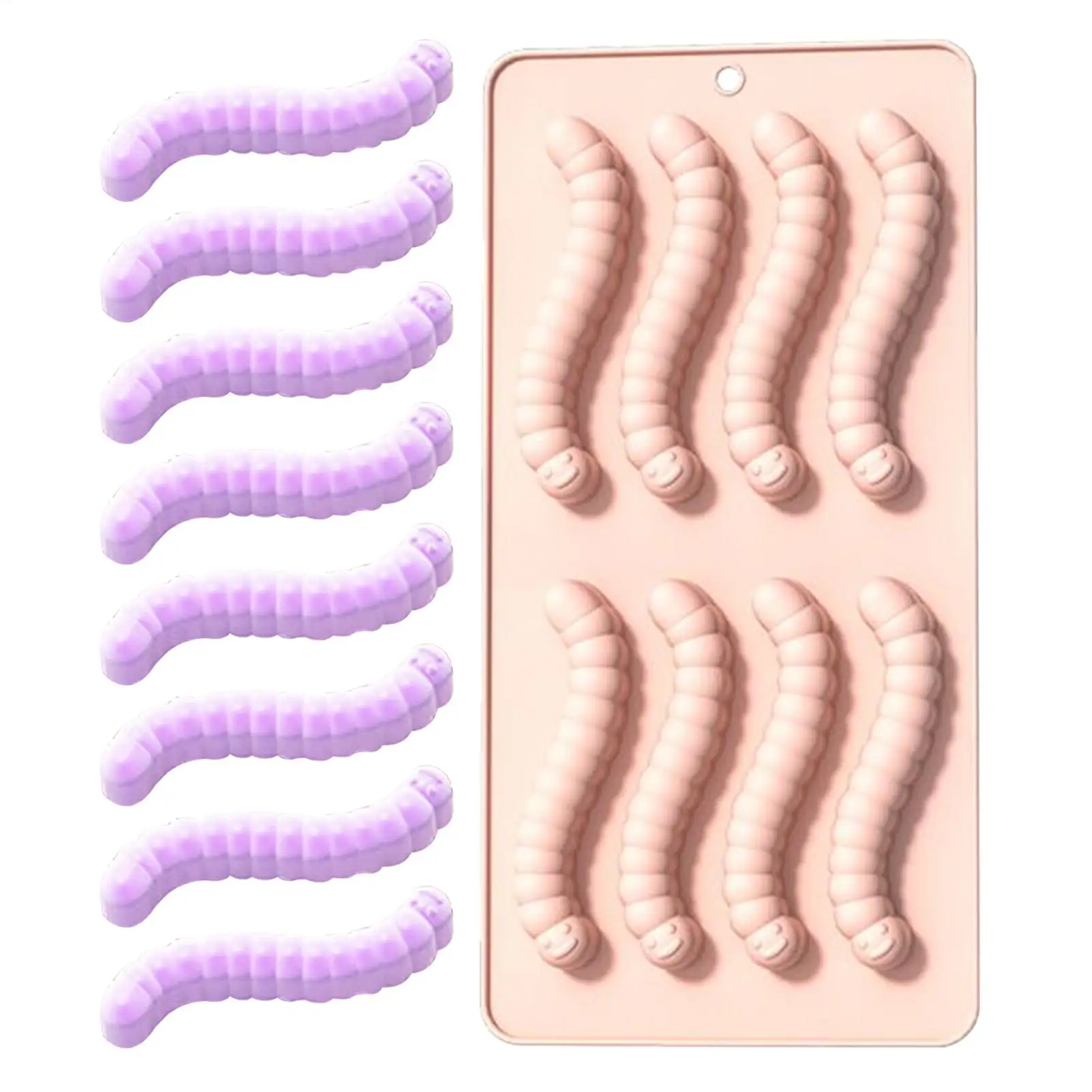 Candy Molds Worm Fondant Silicone Molds for Chocolate Non-Stick Maker Kitchen Supplies for Halloween Birthday Christmas Party