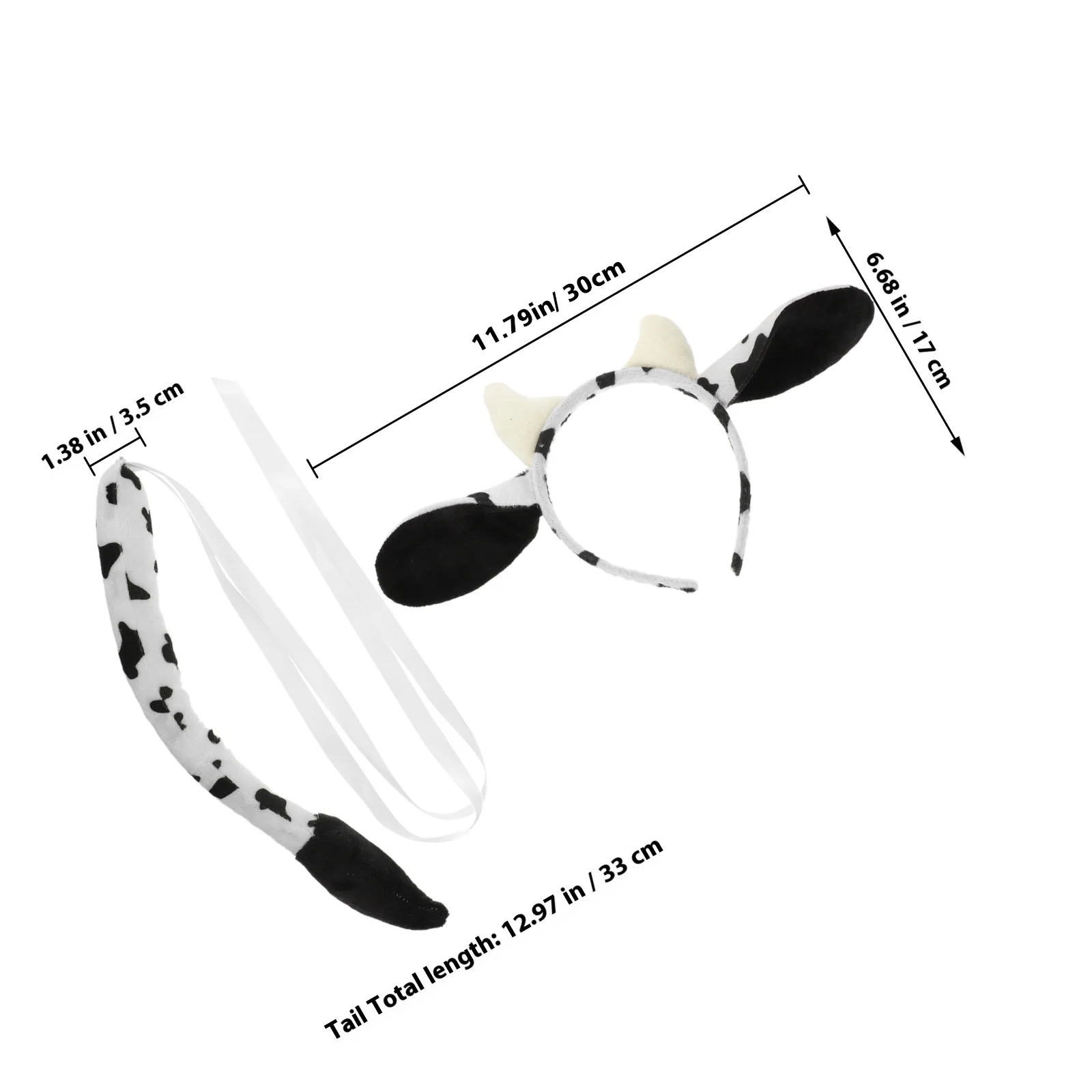 1 Set Kuh-Kopfband mit Schwanz Cosplay Tierkostüm Requisiten Party Bühnenauftritt Zubehör Kuh-Kopfband Party-Kostüm-Requisite