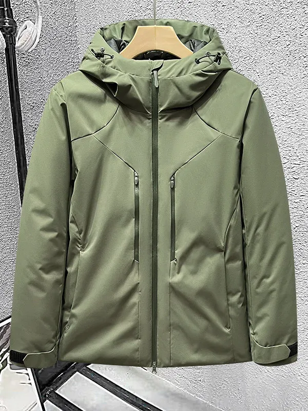 سترة من القطن بغطاء للرأس من Thiened للرجال والنساء في الهواء الطلق مقاومة للرياح ومقاومة للماء وحامل معطف مناسب طويل Sve #3