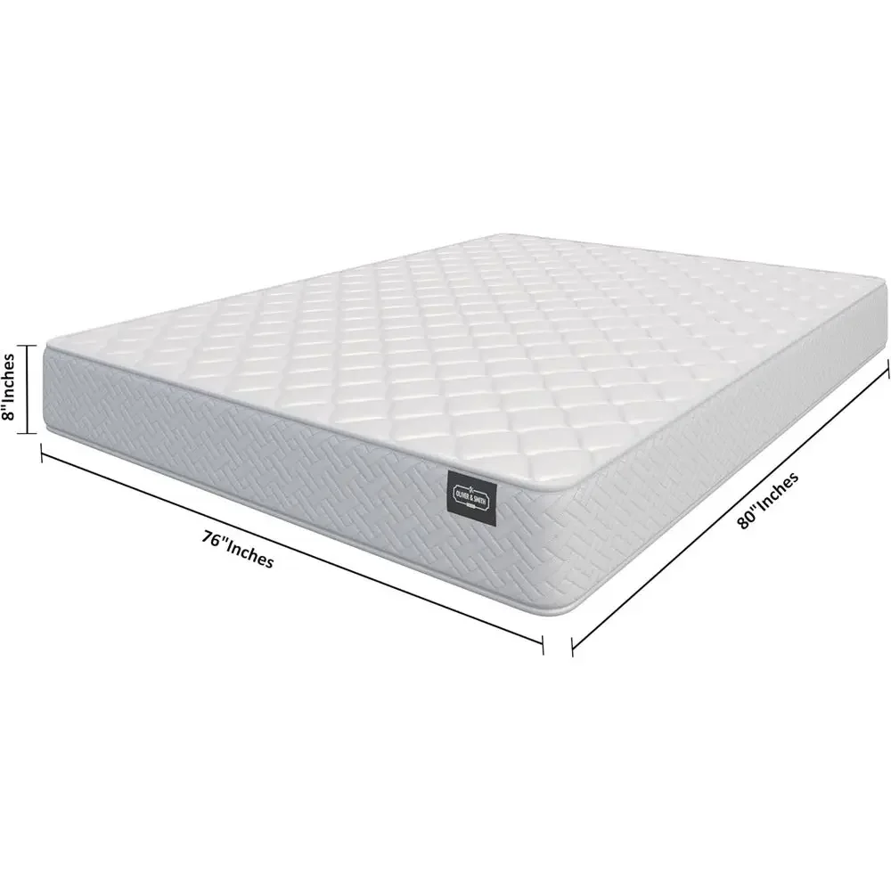 King Size 8 Inch Medium Firm Hybrid Mattress with Euro Top and High Density Foam, Rolled for Easy Delivery