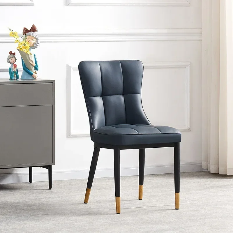 Nordic luxury dining chairs, cafes, restaurants, minimalist modern backrests, soft upholstered chairs, iron hotel chairs