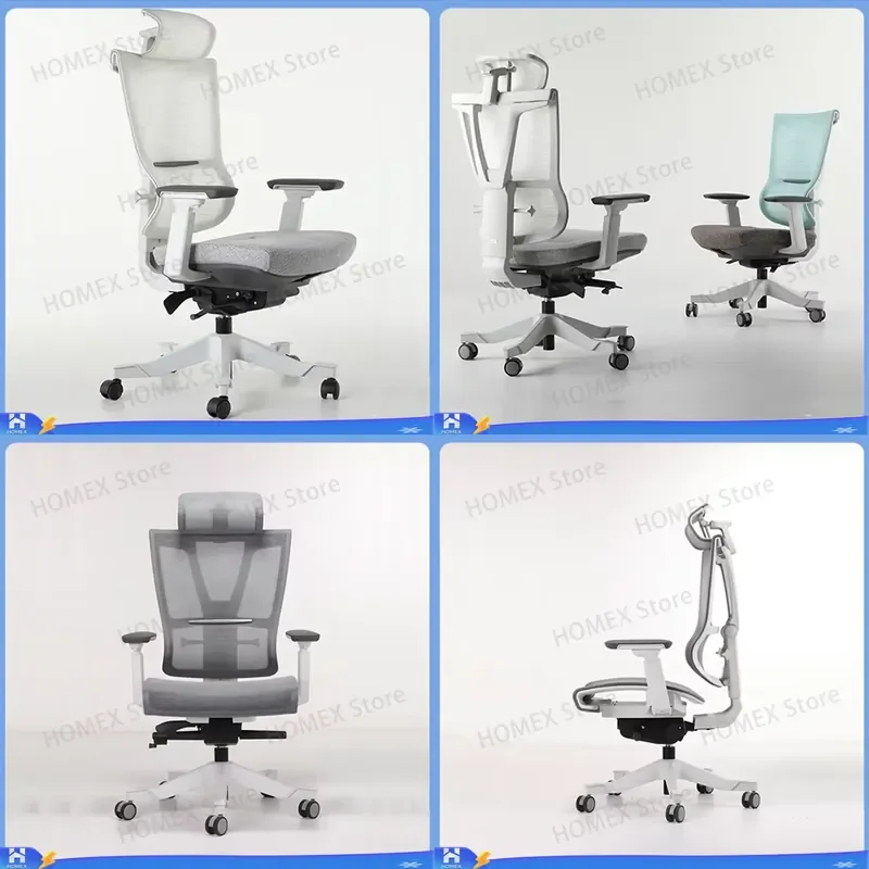 Ergonomic Mesh Office Chair Adjustable Lumbar Support Breathable Computer Desk Chair with Nylon Base Home Gaming Swivel Seat