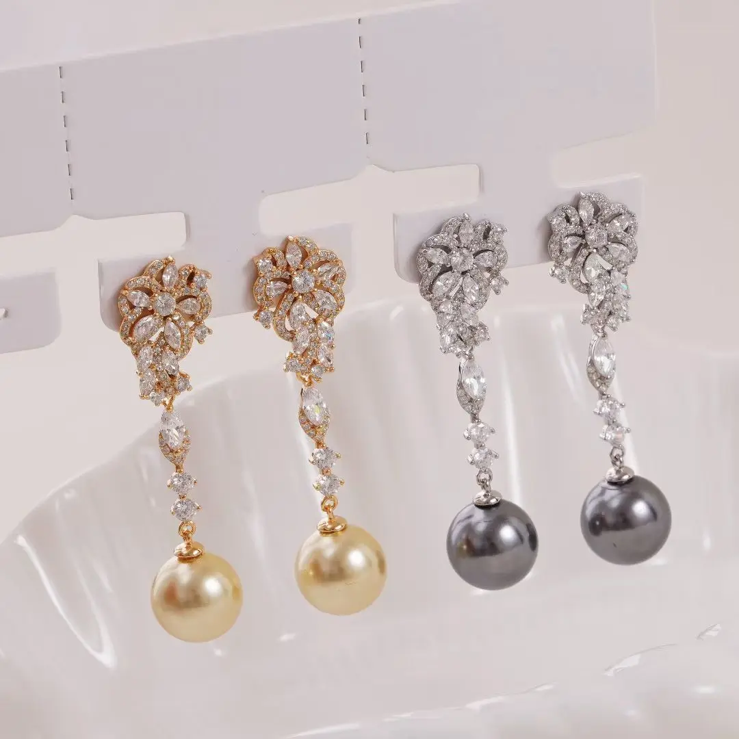 S925 Sterling Silver Earrings Base Findings Mountings Jewelry Mounts Fittings Accessories for 12-13mm Pearls