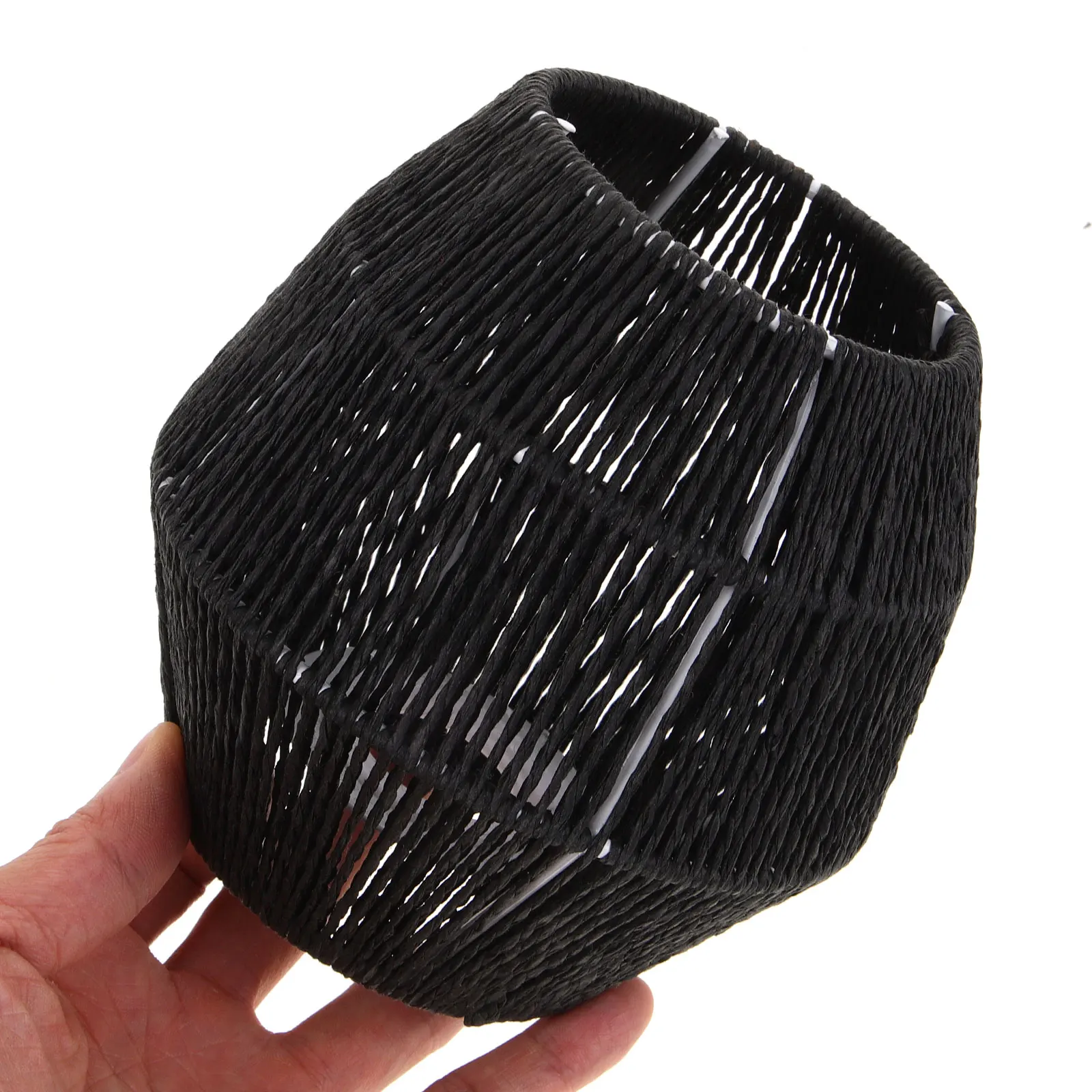 

Retro Style Paper Rope Lampshade Hanging Light Cover Woven Design Durable Farmhouse Ceiling Lightshade For Bedroom Café Bar