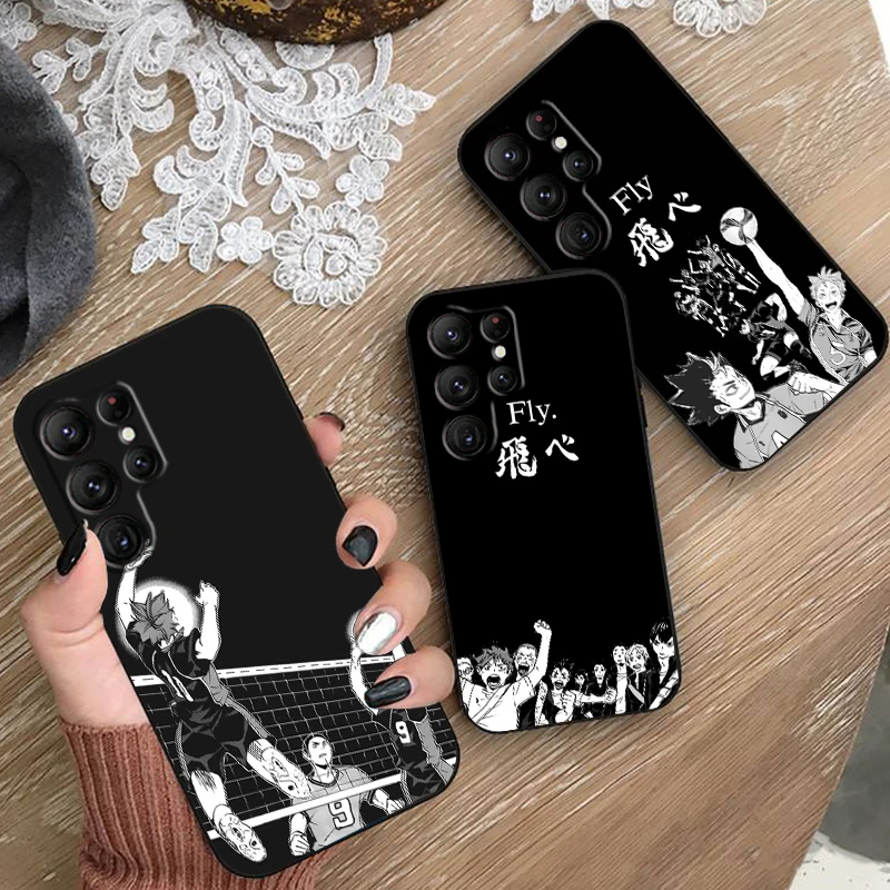 

H-Haikyuu Volleyball Anime For Samsung Galaxy S24 S23 S22 S21 S20 FE S10 S10E Plus Ultra Pro Lite 5G Black Back Phone Case