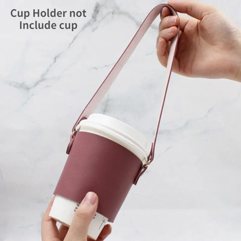 

Fashionable and Simple PU Leather Portable Cup Holder DIY Portable Insulation Coffee Milk Tea Cup Outer Packaging Cup Holder