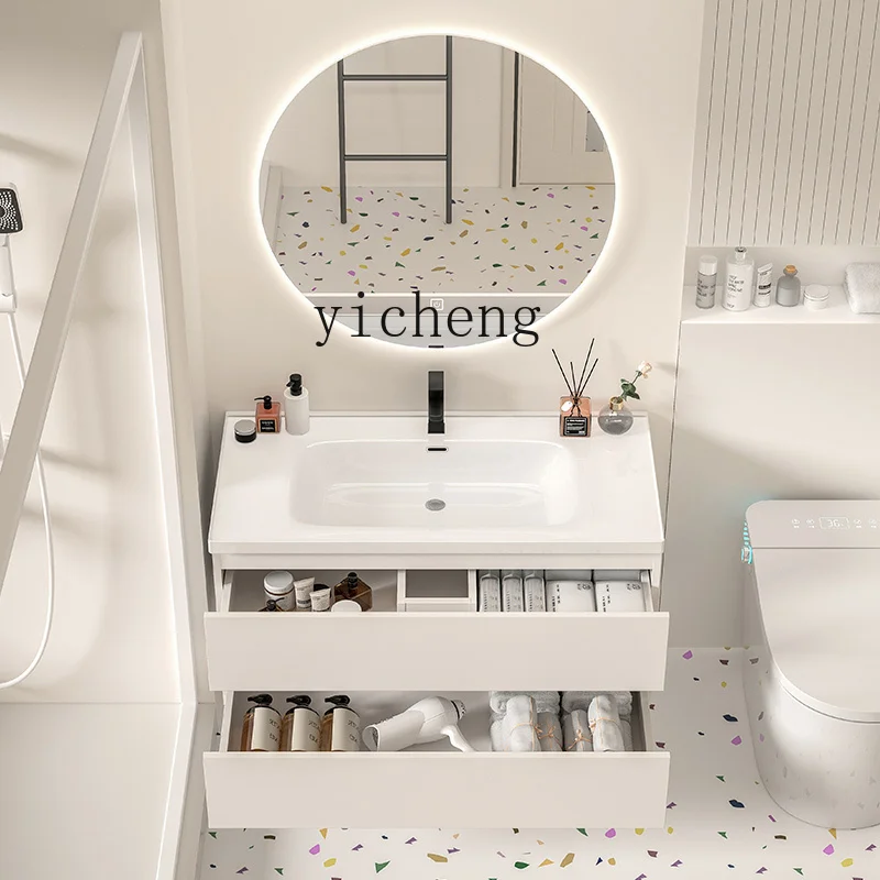 

Bathroom Cabinet Ceramic Whole Washbin Wash Basin Cabinet Combination Cream Style Washstand