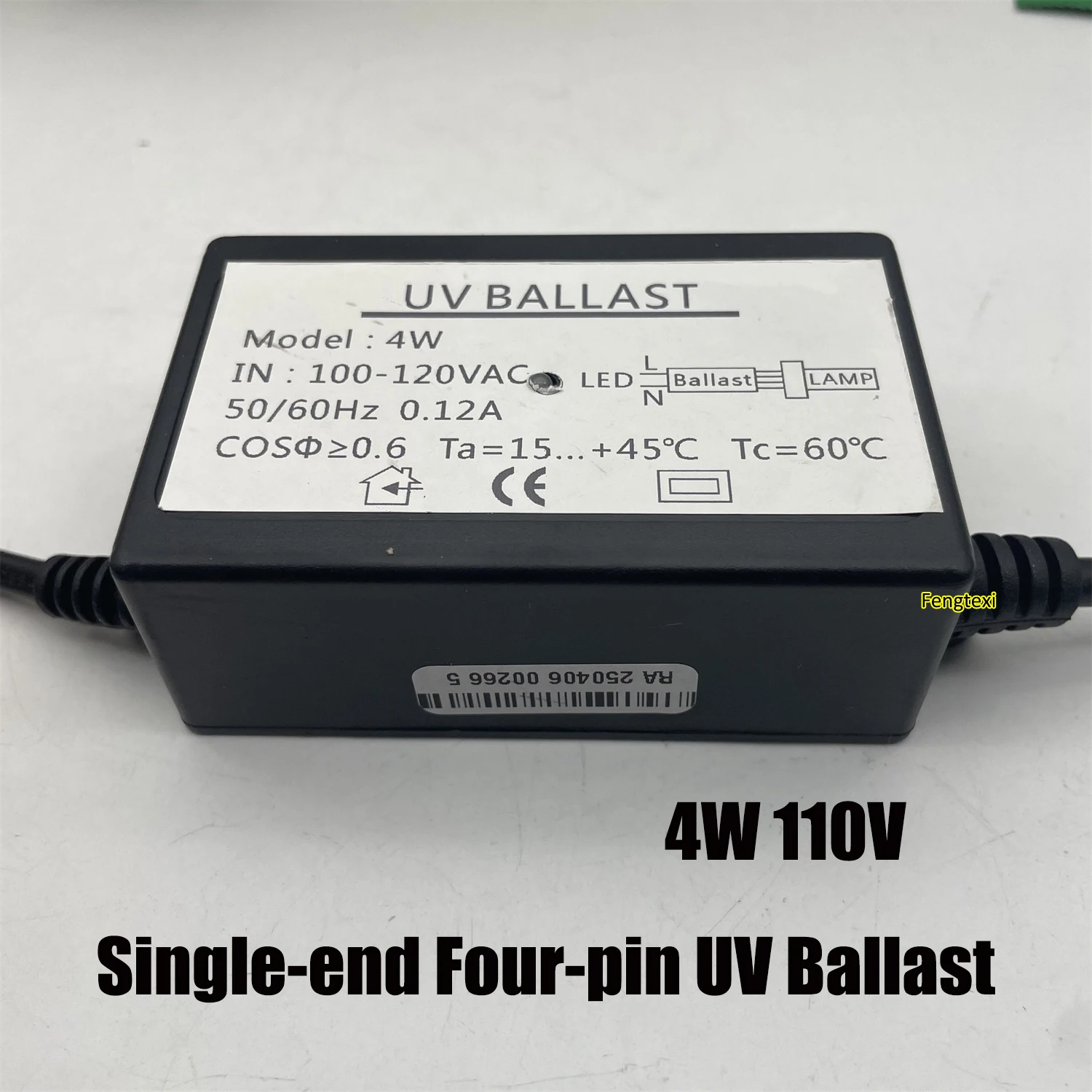

4W 110V US Plug Односторонний четырехконтактный балласт для линейной ультрафиолетовой лампы