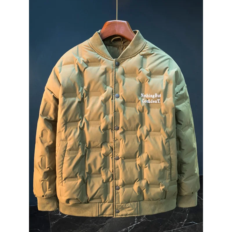 7XL plus size down jacket men's high-end casual winter warm and thick coat Korean version fashionable baseball collar clothes