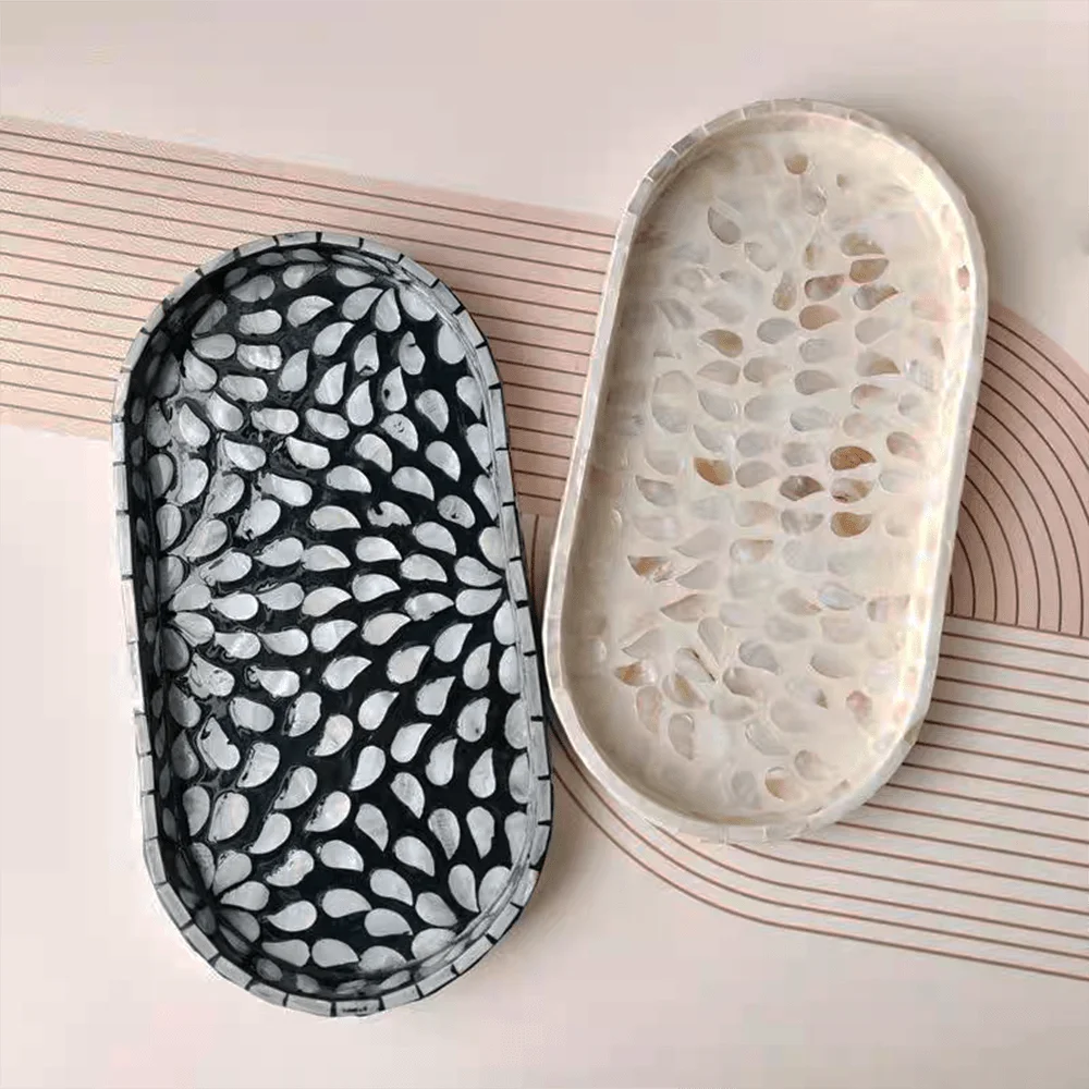

Oval Modern Shell Tray, Surface Coated With Melted Paint Suitable For Christmas, Halloween, Thanksgiving, Valentines Day And Ot