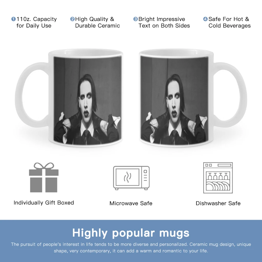 

M-Marilyn M-Manson Free shipping Coffee Cups Ceramic cups creative cups and cute mugs Personalized Gift Cup For Tea