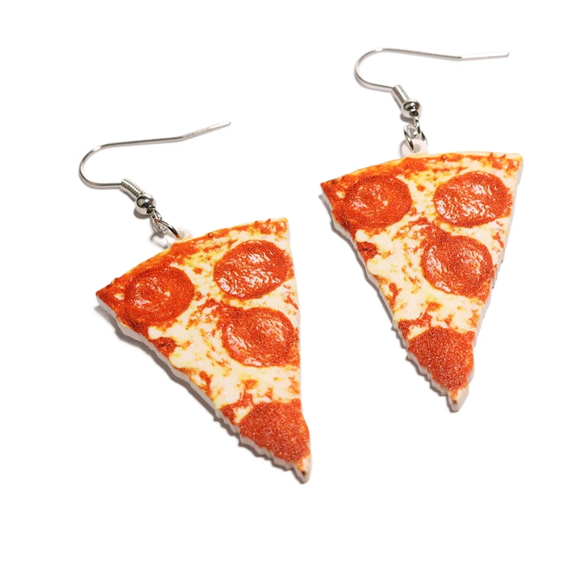 Earrings For Women Girls Hip Hop Cute Exaggeration Special Creativity Jewelry Pizza Hamburger Fried Egg Chicken Leg Toast