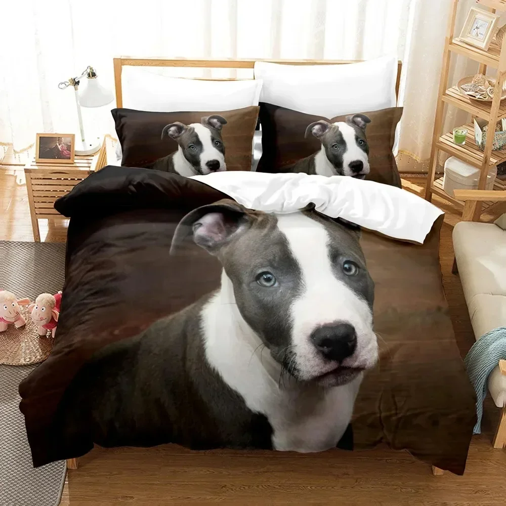 Cute dog Bedding Set Single Twin Full Queen King Size Pet dog Bed Set Aldult Kid Bedroom Duvetcover Sets 3D Print 035 - view 3