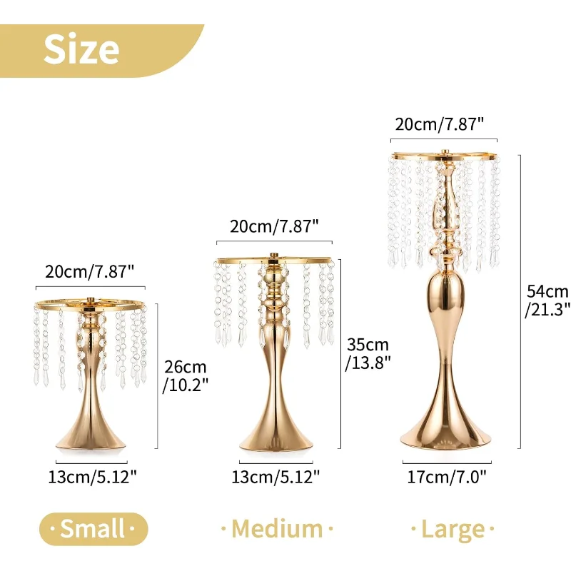 

Wedding Centerpieces for Tables, Height Flower Holders Centerpiece Metal Flower Vase for Wedding Party Reception Dining