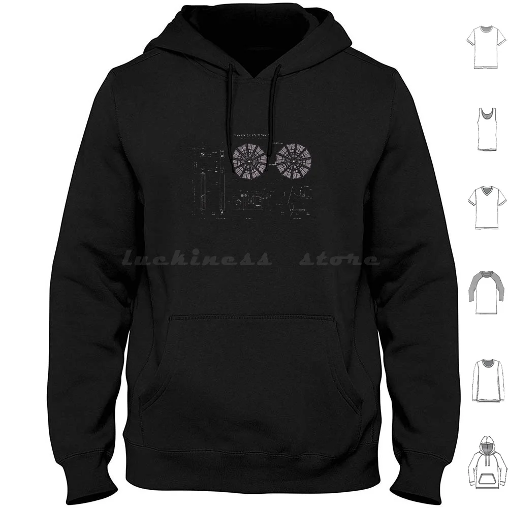 Lucy Mission. Space Probe ( White Stencil-No Background ) Hoodies Long Sleeve Rockets Rocket Engine Engines