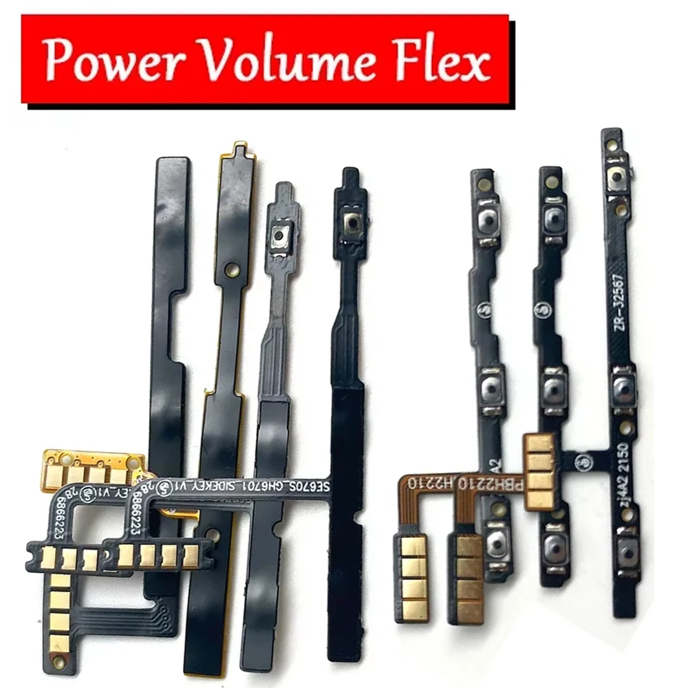 مفتاح الطاقة تشغيل/إيقاف زر حجم مفتاح الكابلات المرنة ل ZTE A33S A34 A52 2022 A53 Pro A54 A72 A73 4G 5G A5 A3 2020 A7 2019 A31 #2