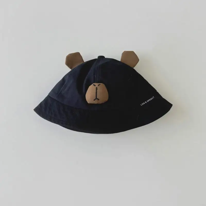 

F3KC Fashionable Fisherman Hat for Children Soft & Comfortable Bucket Caps Cotton Basin Hat for Daily Wear and Outdoor Fun