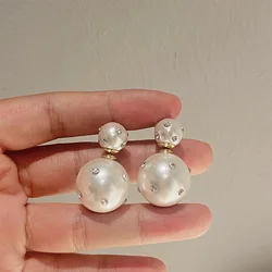 Yixin Vintage Advanced Sense Imitation Pearl Pendant Stud Earrings For Women White Color Pearl Dangle Earrings Party Jewelry