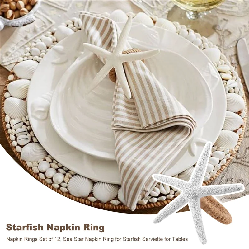 불가사리 냅킨 반지 세트, 테이블용 냅킨 반지, 결혼식 생일 연회, 크리스마스, 12 바다 별
