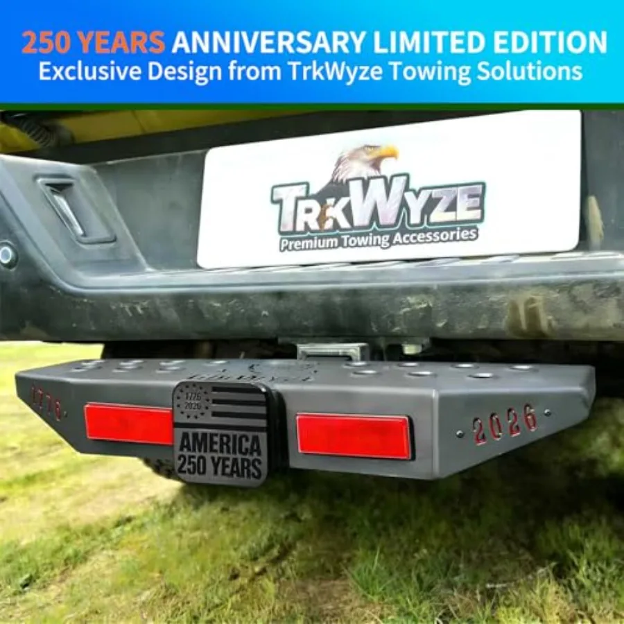America 250 Edition 3-in-1 Hitch Step for trucks and SUVs, steel with black rust-resistant dual-layer finish, anti-slip X-large view 2